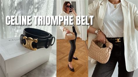 celine triomphe brown belt|Celine triomphe belt size guide.